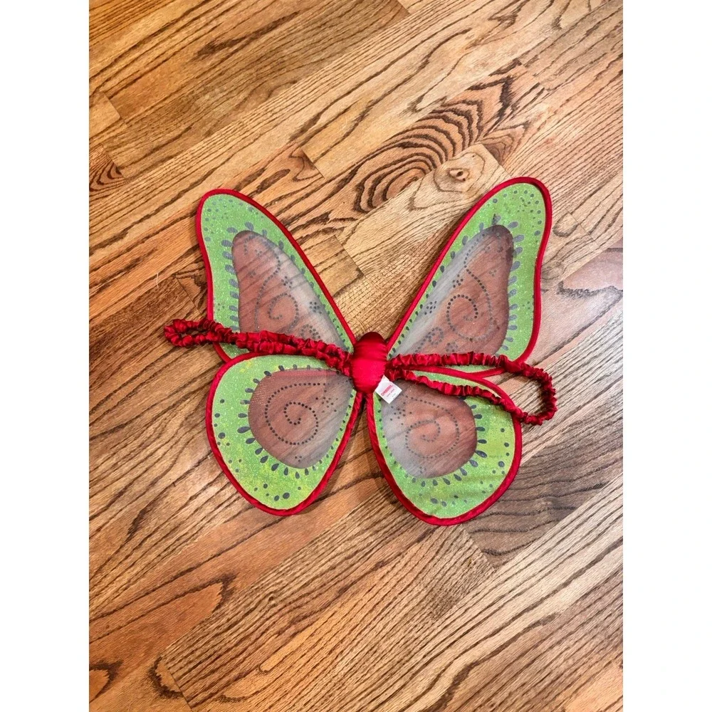Gymboree Butterfly Fairy Wings Costume Red Green Glitter One Size Dress Up